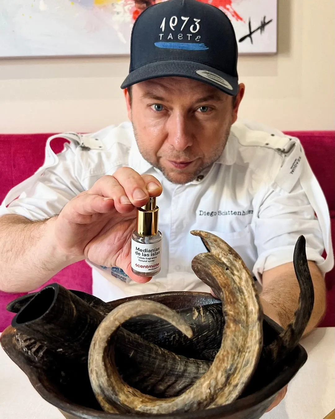 Chef Diego Schattenhofer with his Edible and Emotional Perfumes that Smell of Tenerife and its Surroundings