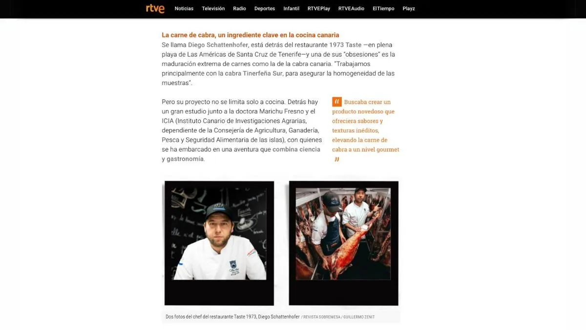 RTVE feature with a portrait of Diego Schattenhofer and the butchery of a goat