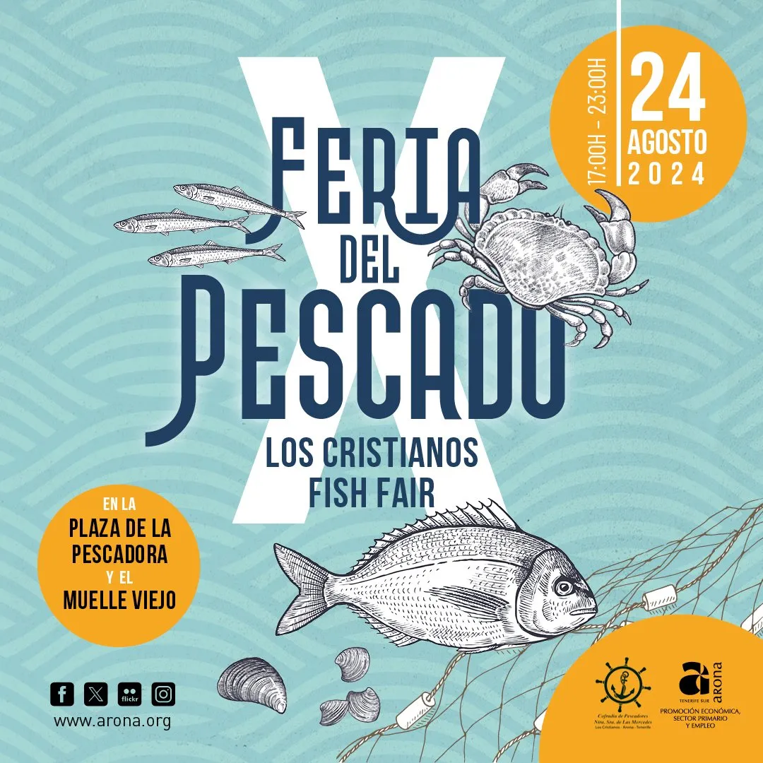 Cartel oficial de la X Feria del Pescado de Los Cristianos, el 24 de agosto de 2024