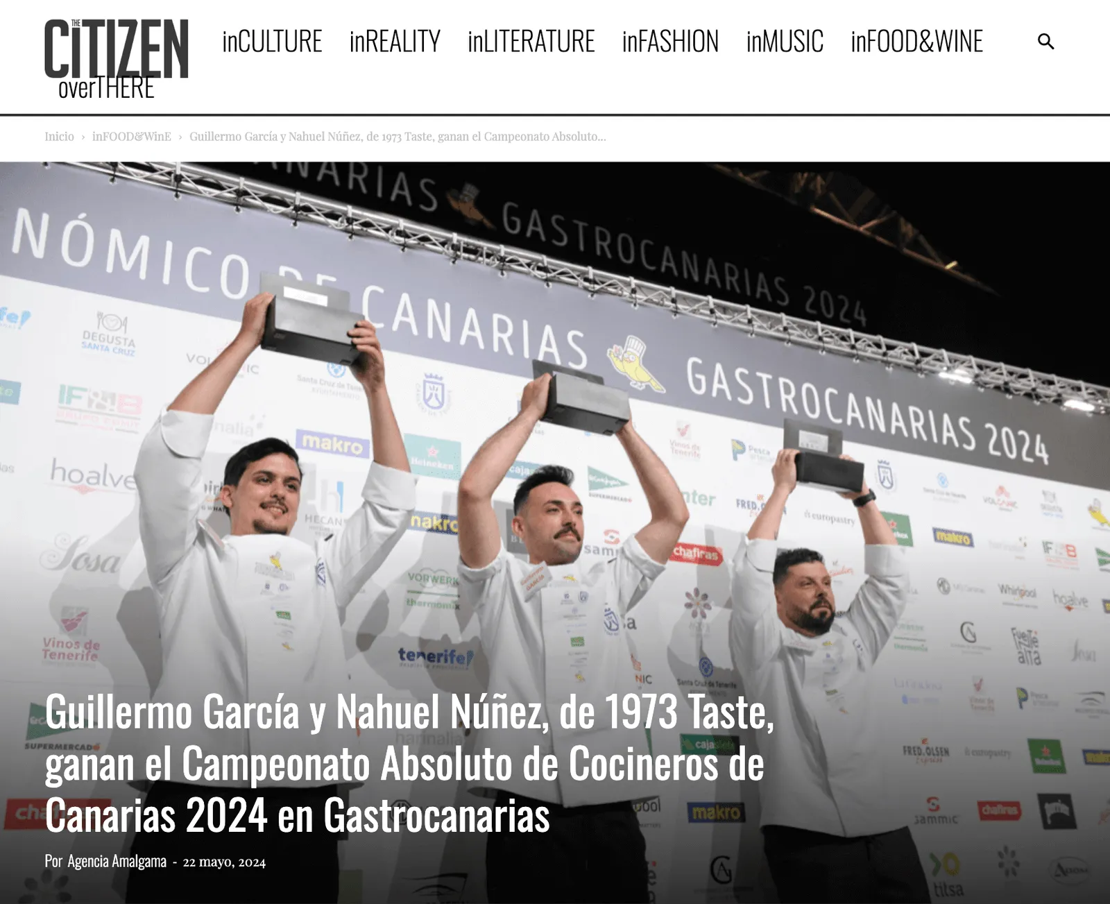 Article from The Citizen magazine on 1973 Taste’s win at GastroCanarias 2024