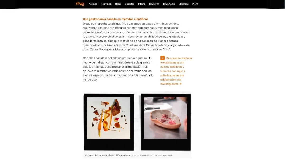 RTVE feature with two matured goat meat dishes from Taste 1973