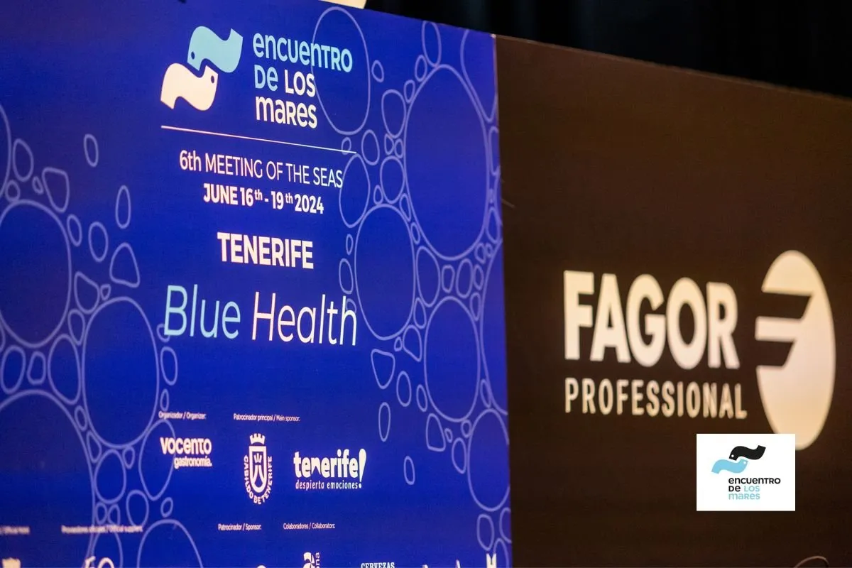 Poster for the VI Encuentro de los Mares in Tenerife 2024 with the tagline “Blue Health”