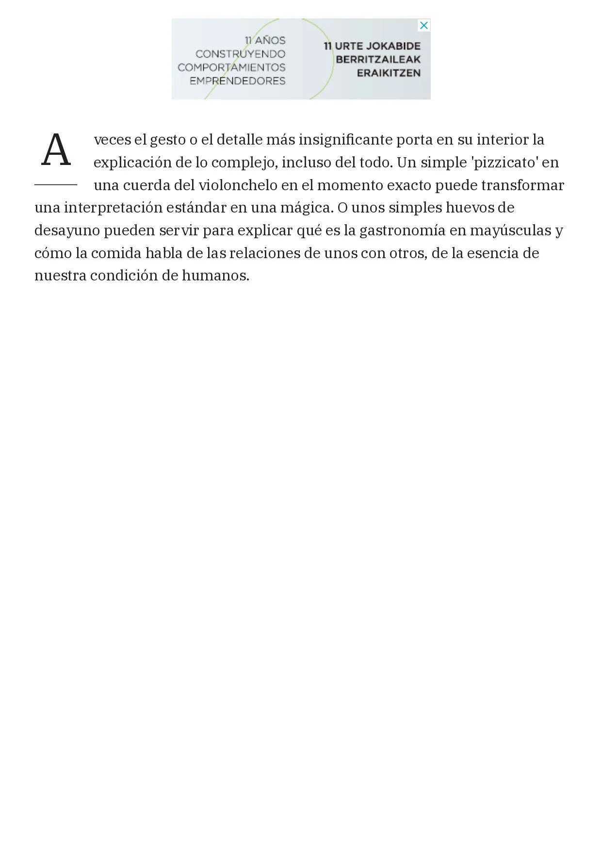 Page 2 of 7 of the article “La cocina a través de un huevo”, by Benjamín Lana