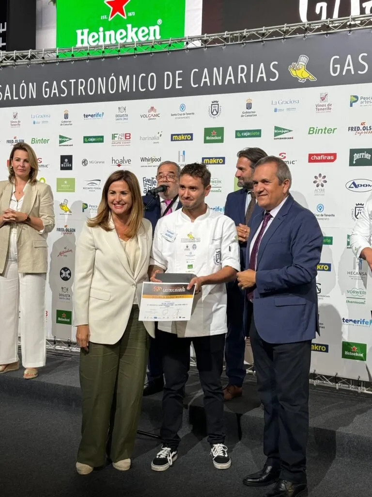 Diploma presented to a finalist chef on the GastroCanarias 2024 stage