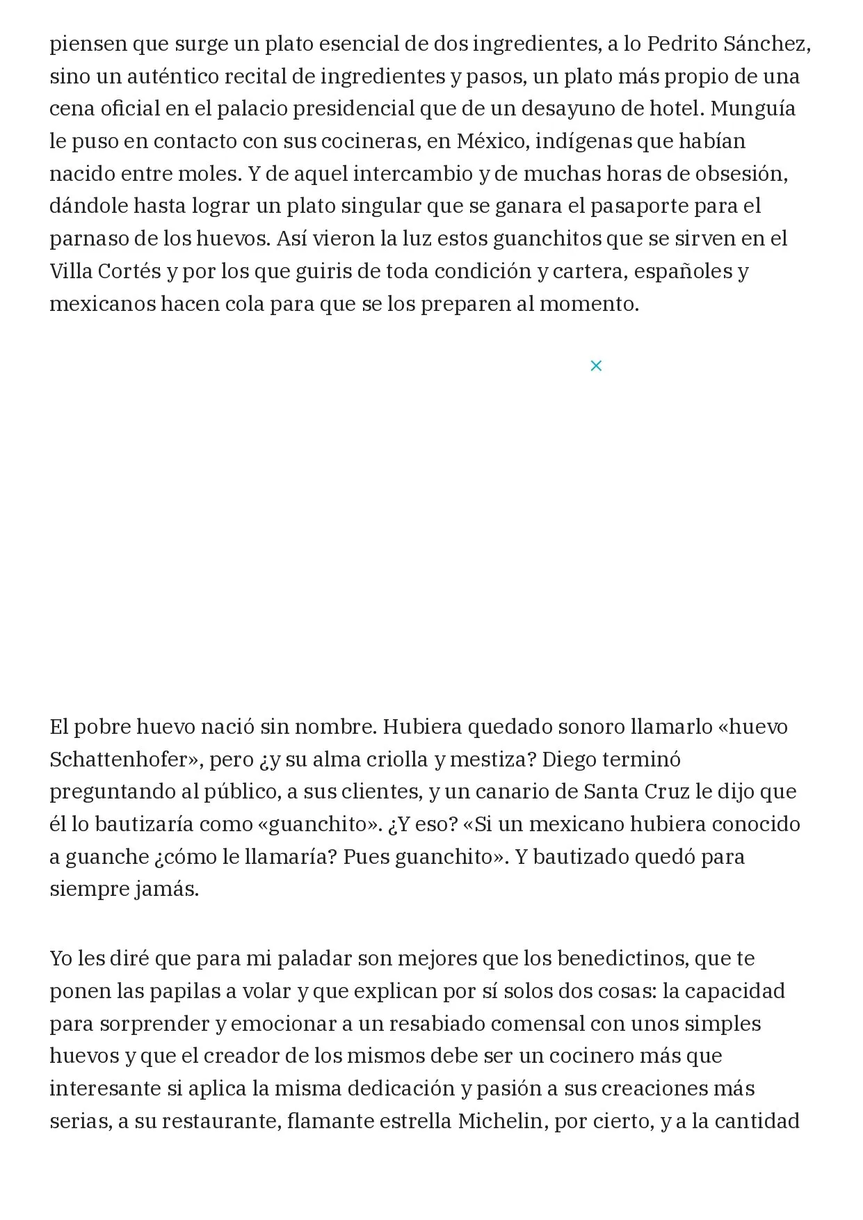 Page 4 of 7 of the article “La cocina a través de un huevo”, by Benjamín Lana