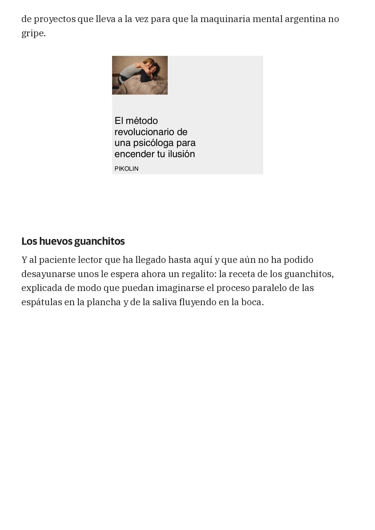 Page 5 of 7 of the article “La cocina a través de un huevo”, by Benjamín Lana