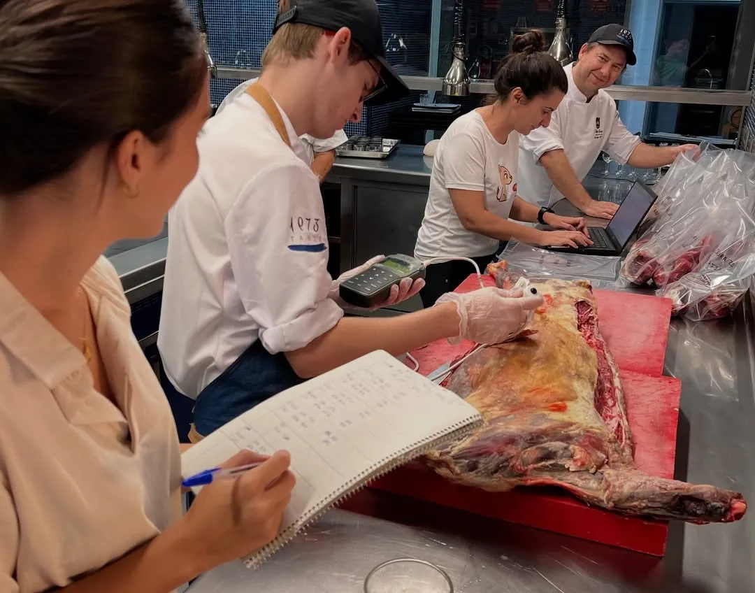 Data collection during the measurement of a goat carcass