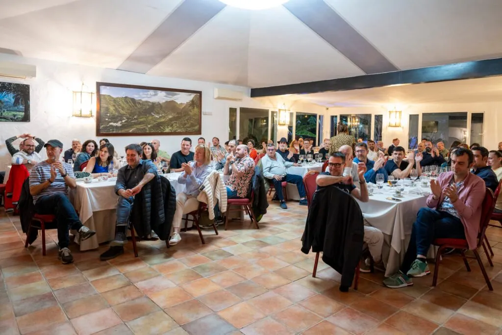 Restaurant dining room full of guests during the welcome dinner