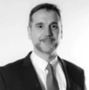 Black-and-white portrait of Francisco Javier Pancorbo García