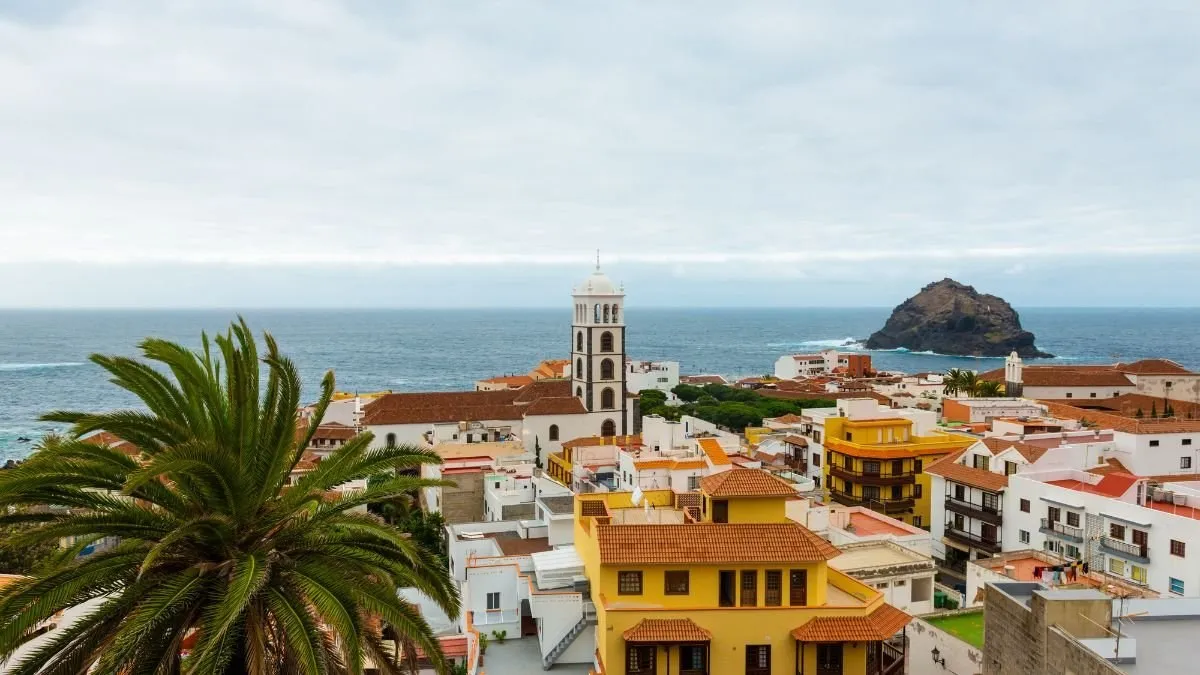 The old town of Garachico and the Roque de Garachico, on the north coast of Tenerife