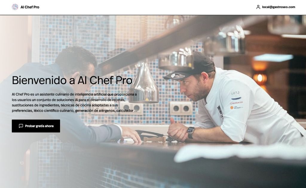 AI Chef Pro - Suite de Herramientas y Aplicaciones de Inteligencia Artificial, modelos entrenados para el uso cotidiano de Chefs, Cocineros y profesionales de la hostelería.